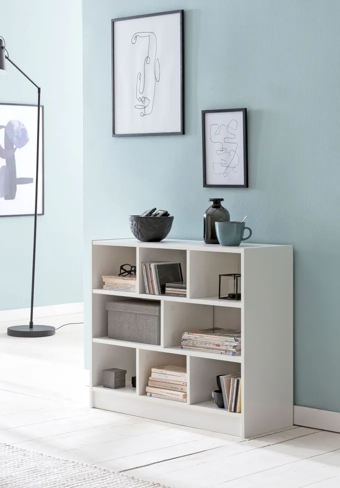 FineBuy Bücherregal SV51829 Holzregal Standregal Holz Regal Flurregal modern