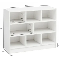 FineBuy Bücherregal SV51829 Holzregal Standregal Holz Regal Flurregal modern