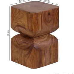 FineBuy Beistelltisch Braun Holztisch Rustikaler Deko-Tisch Anstelltisch Klein