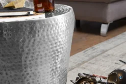 FineBuy Beistelltisch Dekotisch Metall Ablagetisch Anstelltisch Hammerschlag