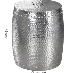 FineBuy Beistelltisch Dekotisch Metall Hammerschlag rund Ablagetisch klein