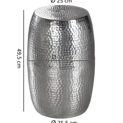 FineBuy Beistelltisch Dekotisch Metall Ablagetisch klein Hammerschlag rund