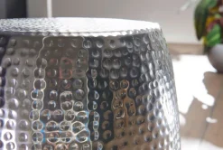 FineBuy Beistelltisch Dekotisch Metall Ablagetisch klein Hammerschlag rund