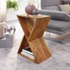 FineBuy Beistelltisch Holz Massiv 43x60x30cm Wohnzimmertisch Couchtisch Tisch