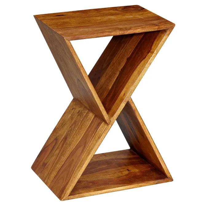 FineBuy Beistelltisch Holz Massiv 43x60x30cm Wohnzimmertisch Couchtisch Tisch
