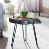 FineBuy Beistelltisch Holz Wohnzimmertisch Massiv Baumkante Wohnzimmer Tisch