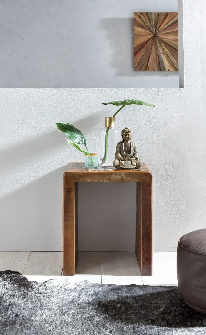 FineBuy Beistelltisch KALKUTTA 45 x 40 x 55 cm Couchtisch Nachttisch Wohnzimmer