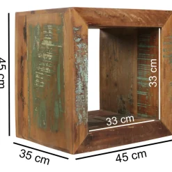 FineBuy Beistelltisch KALKUTTA 45 x 45 x 35 cm Wohnzimmertisch Cube Regal Tisch
