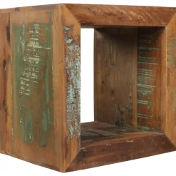 FineBuy Beistelltisch KALKUTTA 45 x 45 x 35 cm Wohnzimmertisch Cube Regal Tisch