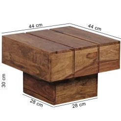FineBuy Beistelltisch Massivholz Wohnzimmertisch Ø 44cm Couchtisch Landhaus-Stil