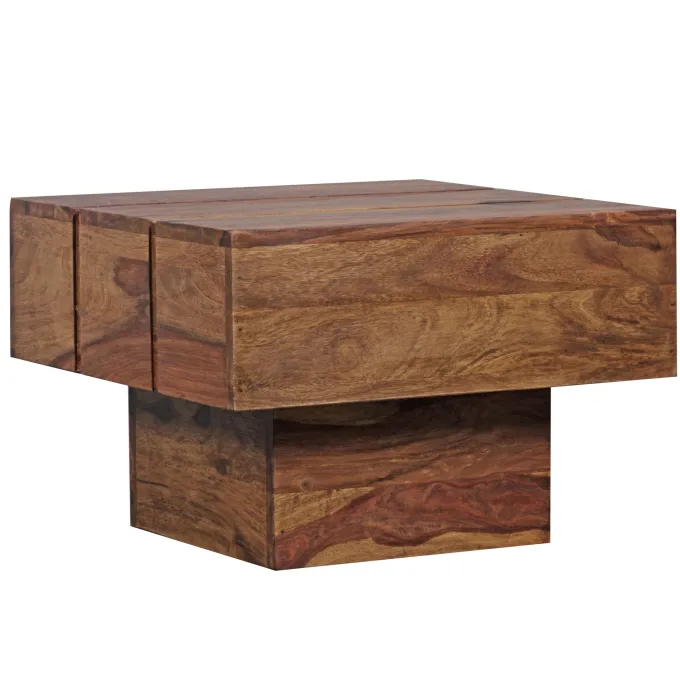 FineBuy Beistelltisch Massivholz Wohnzimmertisch Ø 44cm Couchtisch Landhaus-Stil