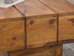FineBuy Beistelltisch Massivholz Wohnzimmertisch Ø 44cm Couchtisch Landhaus-Stil