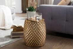 FineBuy Beistelltisch Wohnzimmertisch Alu Tisch Ablagetisch Couchtisch