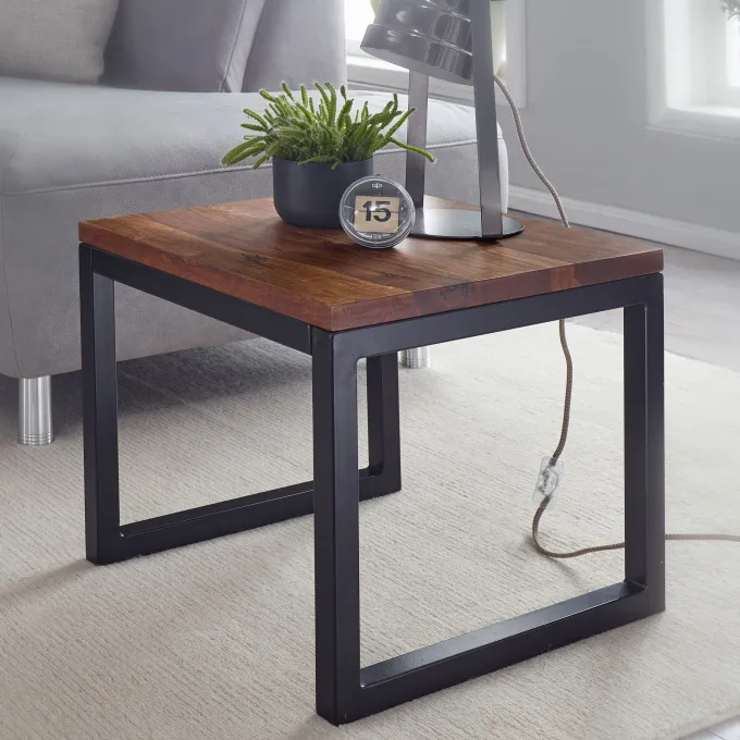 FineBuy Beistelltisch 45x40x45 cm Massivholz Wohnzimmertisch Tisch Wohnzimmer