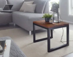 FineBuy Beistelltisch 45x40x45 cm Massivholz Wohnzimmertisch Tisch Wohnzimmer