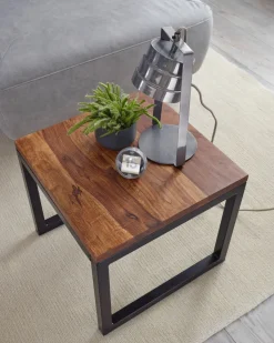 FineBuy Beistelltisch 45x40x45 cm Massivholz Wohnzimmertisch Tisch Wohnzimmer