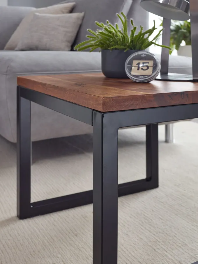 FineBuy Beistelltisch 45x40x45 cm Massivholz Wohnzimmertisch Tisch Wohnzimmer