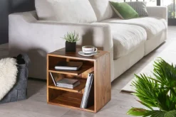 FineBuy Beistelltisch 43x43x30 cm Wohnzimmertisch Holz massiv Nachttisch
