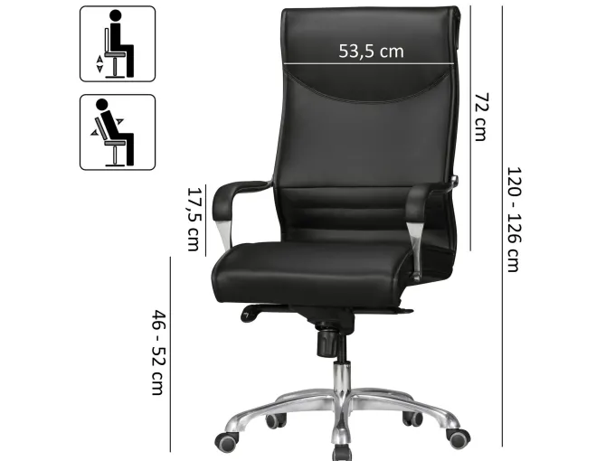 FineBuy Bürostuhl BIGBOSS Kunstleder Chefsessel ergonomisch Drehstuhl 150 kg XXL