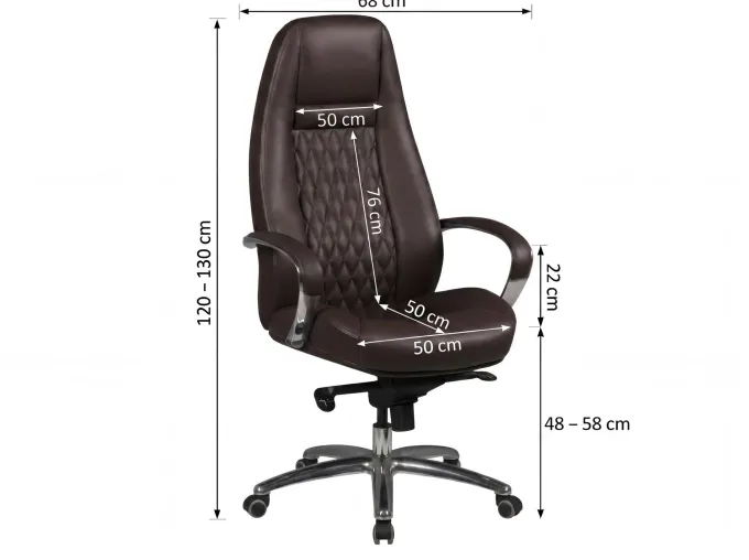 FineBuy Bürostuhl Echtleder Schreibtischstuhl ergonomisch Chefsessel Drehstuhl