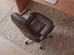 FineBuy Bürostuhl Echtleder Schreibtischstuhl ergonomisch Chefsessel Drehstuhl