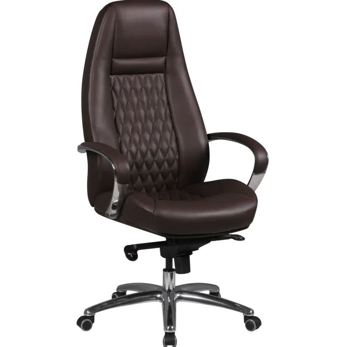 FineBuy Bürostuhl Echtleder Schreibtischstuhl ergonomisch Chefsessel Drehstuhl