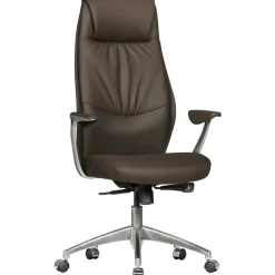 FineBuy Bürostuhl Echt-Leder Schreibtischstuhl Chefsessel Drehstuhl 120KG