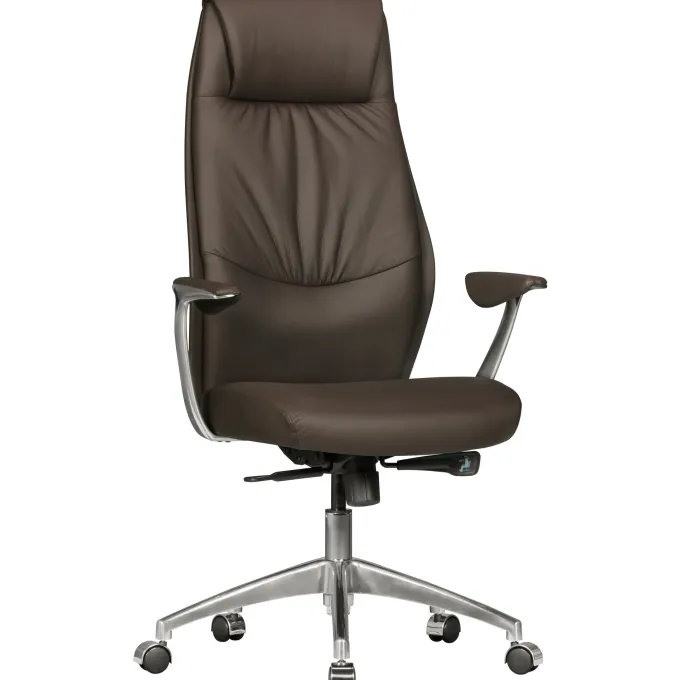 FineBuy Bürostuhl Echt-Leder Schreibtischstuhl Chefsessel Drehstuhl 120KG