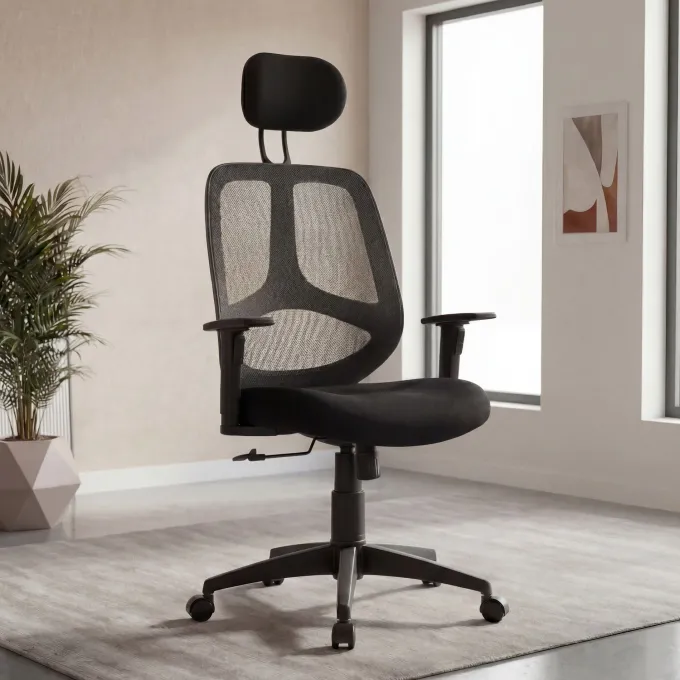 FineBuy Bürostuhl Stoff Chefsessel Schreibtischstuhl Drehstuhl Bürosessel