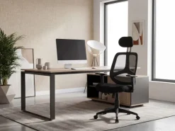 FineBuy Bürostuhl Stoff Chefsessel Schreibtischstuhl Drehstuhl Bürosessel