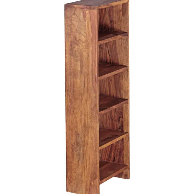 FineBuy CD Regal Massivholz Standregal 90 cm CD-Aufbewahrung Landhaus 5 Fächer