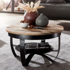FineBuy Couchtisch 60 cm Wohnzimmertisch Holz Massiv Tisch Wohnzimmer Sofatisch