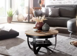 FineBuy Couchtisch 60 cm Wohnzimmertisch Holz Massiv Tisch Wohnzimmer Sofatisch
