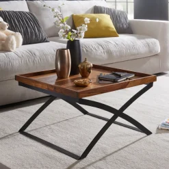 FineBuy Couchtisch FB50967 Wohnzimmer Tisch Holz massiv Sofatisch Beistelltisch