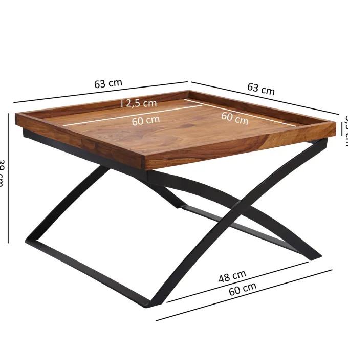 FineBuy Couchtisch FB50967 Wohnzimmer Tisch Holz massiv Sofatisch Beistelltisch