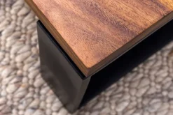 FineBuy Couchtisch Holz Sofatisch mit Metallgestell Wohnzimmertisch Tisch