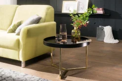 FineBuy Couchtisch JESI Sofatisch rund Tabletttisch Beistelltisch Retro Metall
