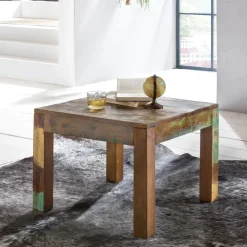 FineBuy Couchtisch KALKUTTA 60 x 47 x 60cm Beistelltisch Wohnzimmer Tisch Massiv