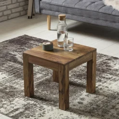 FineBuy Couchtisch Massiv-Holz 45cm Wohnzimmertisch Landhaus Beistelltisch natur