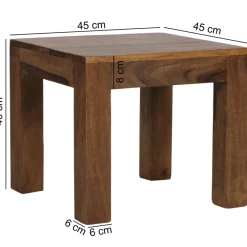 FineBuy Couchtisch Massiv-Holz 45cm Wohnzimmertisch Landhaus Beistelltisch natur