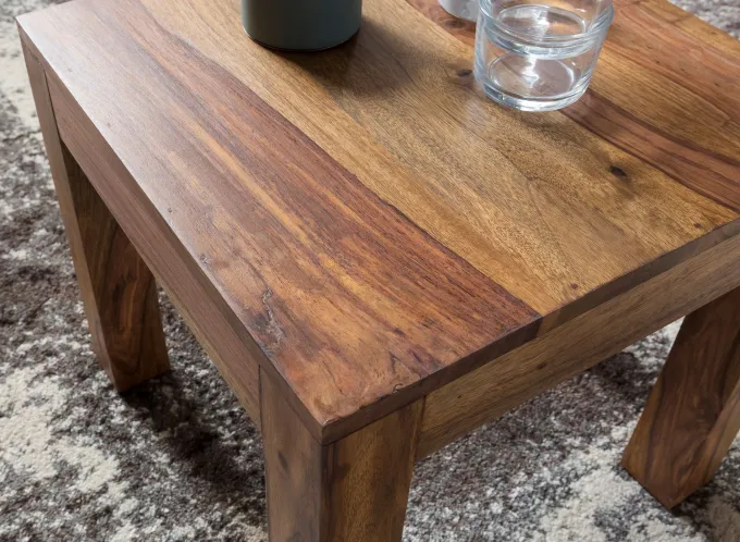 FineBuy Couchtisch Massiv-Holz 45cm Wohnzimmertisch Landhaus Beistelltisch natur
