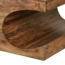 FineBuy Couchtisch Massivholz 120 cm mit Ablage · Rechteckig Wohnzimmertisch