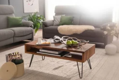 FineBuy Couchtisch Massivholz 100x40x50 cm Wohnzimmertisch Sofatisch Tisch