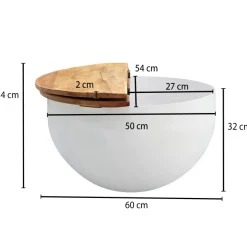 FineBuy Couchtisch Massivholz Ø 60cm Wohnzimmertisch Rund Sofatisch Tisch Modern