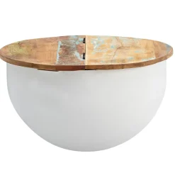 FineBuy Couchtisch Massivholz Ø 60cm Wohnzimmertisch Rund Sofatisch Tisch Modern