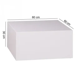 FineBuy Couchtisch MONOBLOC Holztisch Weiß 60 cm Wohnzimmertisch Sofatisch Tisch