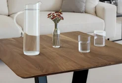 FineBuy Couchtisch quadratisch 60 cm Akazie Massivholz Moderner Wohnzimmertisch