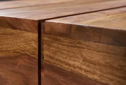 FineBuy Couchtisch rechteckig Massivholz 120 cm Block Design Wohnzimmertisch