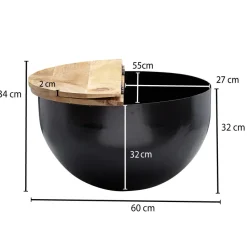 FineBuy Couchtisch Rund Holz Sofatisch Ø 60 cm Tisch Stauraum Wohnzimmertisch