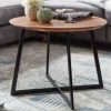 FineBuy Couchtisch Sheesham Massivholz rund Ø 60 cm | Wohnzimmertisch Holz